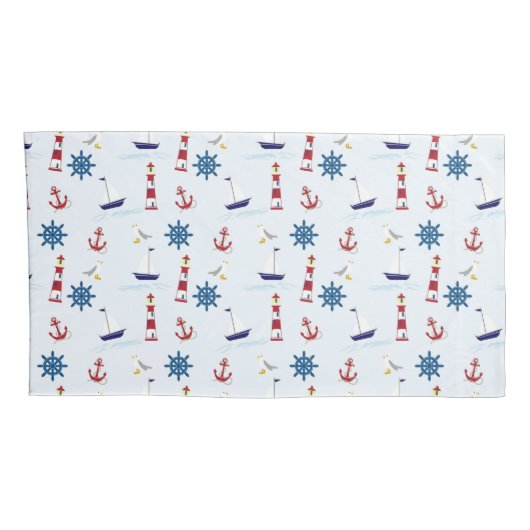 いかり航海のボートライトハウスシーシップ 枕カバー (裏面-右)