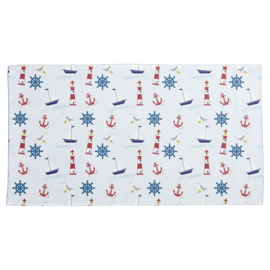 いかり航海のボートライトハウスシーシップ 枕カバー (正面右)