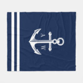 いかり航海のモノグカスタムラムネイビー フリースブランケット (正面(横))