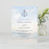 いかり航海のモノグラムビーチ結婚式 招待状 (スタンド正面)