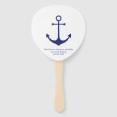 いかり航海のモノグラム写真ネイビー結婚ブルー ハンドファン (正面)