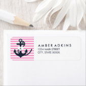 いかり航海のモノグラム差出人住所ラベル ラベル (インサイチュ)