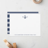 いかり航海のモノグラム文房具フラットカード ノートカード (正面/裏面インサイチュ)