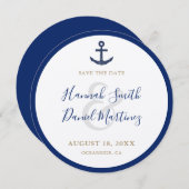 いかり航海のラウンドボートウェディング日付を保存 セーブザデート (正面/裏面)