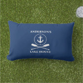 いかり航海のロープオアーズネイビーブルーレイクハウス アウトドアクッション (芝生)