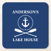 いかり航海のロープオアーズブルーファミリーレイクハウス スクエアペーパーコースター (正面)