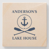 いかり航海のロープオーアーズレイクハウスサンドストーン ストーンコースター (正面)