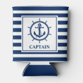 いかり航海のロープホイールストライプのキャプテン 缶クーラー (正面)