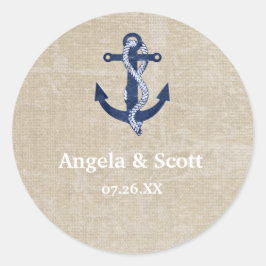 いかり航海のヴィンテージ結婚式パーティーの好意 ラウンドシール