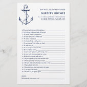 いかり航海の両面ベビーシャワーゲーム (正面)