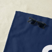 いかり航海の名前をカスタムするネイビーブルー ビーチタオル (インサイチュ)