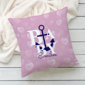 いかり航海の子供部屋デコールピンクネイビー クッション