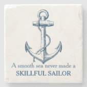 いかり航海の引用文滑らかな海never coaster ストーンコースター (正面)