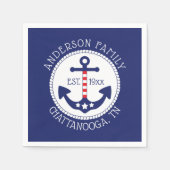 いかり航海の愛国的な家族名 スタンダードカクテルナプキン (正面)