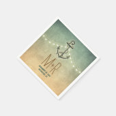 いかり航海の結婚の スタンダードカクテルナプキン (角)