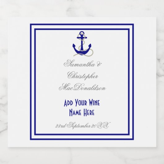 いかり航海の結婚の スパークリングワインラベル (シングルラベル)