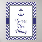 いかり航海の赤ちゃんシャワー推測いくつサイン ポスター (正面)