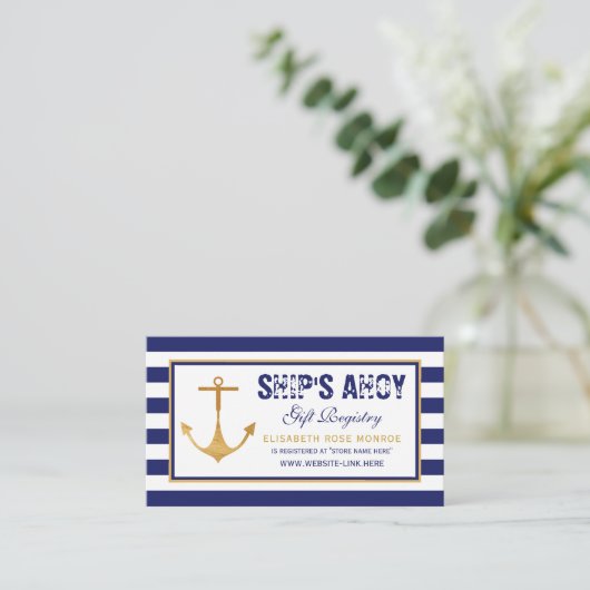 いかり航海の赤ちゃんシャワー贈与簿 エンクロージャーカード (スタンド正面)