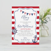 いかり航海の赤白青ボーイベビー招待状 招待状 (スタンド正面)