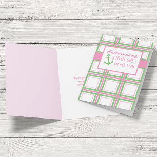 いかり遠くにガール航海のベビーシャワー カード