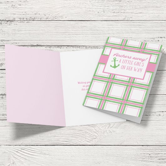 いかり遠くにガール航海のベビーシャワー カード