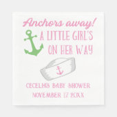 いかり遠くにガール航海のベビーシャワー スタンダードランチョンナプキン (正面)