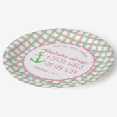 いかり遠くにガール航海のベビーシャワー ペーパープレート (アングル)