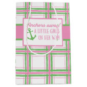 いかり遠くにガール航海のベビーシャワー ミディアムペーパーバッグ (正面)