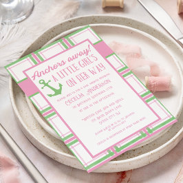 いかり遠くにガール航海のベビーシャワー 招待状