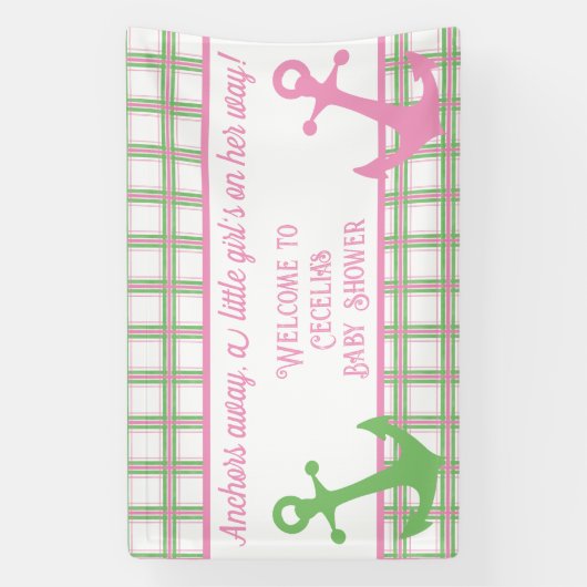 いかり遠くにガール航海のベビーシャワー 横断幕 (縦)