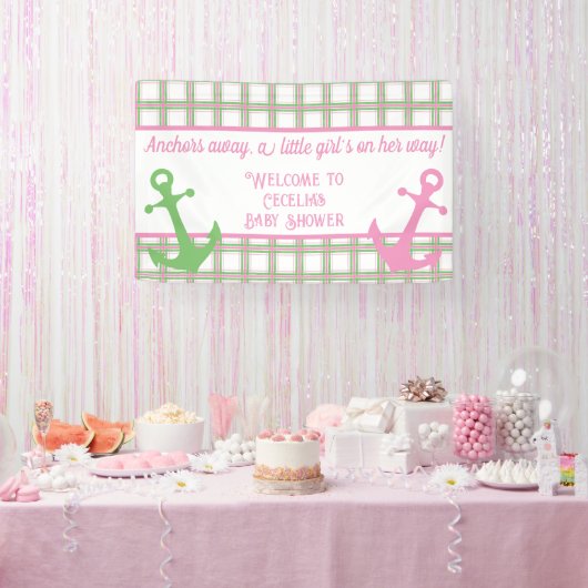 いかり遠くにガール航海のベビーシャワー 横断幕 (パーティー)