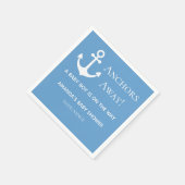 いかり遠くにブルーいかりベビーシャワー スタンダードカクテルナプキン (角)