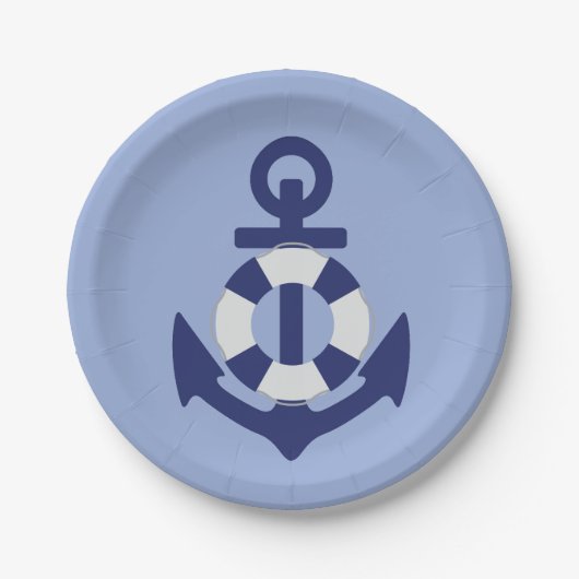 いかり遠くにベビーシャワー紙プレート ペーパープレート (正面)