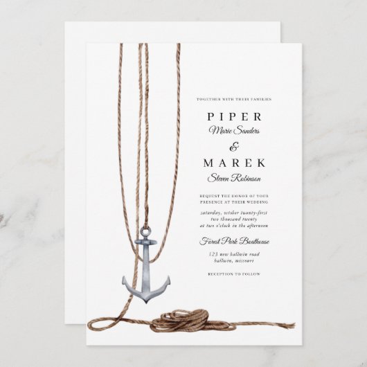 いかり遠くに 招待状 (正面/裏面)