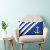 いかり金ゴールドストライプとアイディア ランバークッション (椅子)