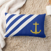 いかり金ゴールドストライプとアイディア ランバークッション (ブランケット)