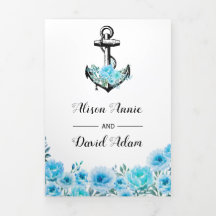 いかり青い水色の花航海の結婚の