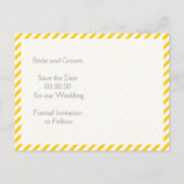 いかり黄色の白航海のい結婚式の日付を保存 案内ポストカード (裏面)