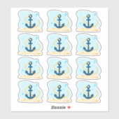 いかり.かわいい水中世界。海寿命 シール (シート)