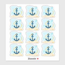 いかり.かわいい水中世界。海寿命 シール