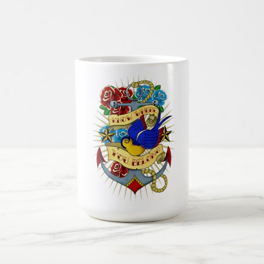 いかり、つばめおよびバラ コーヒーマグカップ (中央)