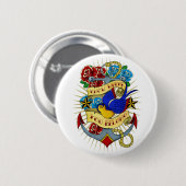 いかり、つばめおよびバラ 缶バッジ (正面&裏面)