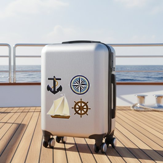 いかり、コンパスバラ、ボートと船の舵 シール