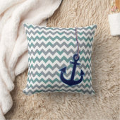 いかり&シェブロン航海のビーチハウスデコール クッション (ブランケット)