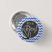 いかり;ハンブルーシェブロンストライプ 缶バッジ (正面&裏面)