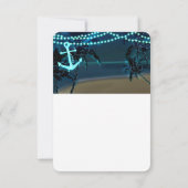 いかり&パームツリーズビーチナイトウェディングRSVPカード 出欠カード (裏面)