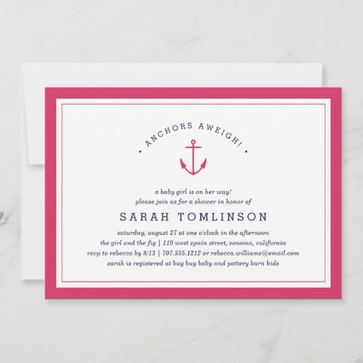 いかり |ベビー航海のシャワー招待状 招待状 (正面)