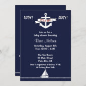 いかり·ベビ航海のー·シャワー：招待状 招待状 (正面/裏面)