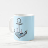 いかり&ライトハウス(バージョン1) コーヒーマグカップ (正面左)