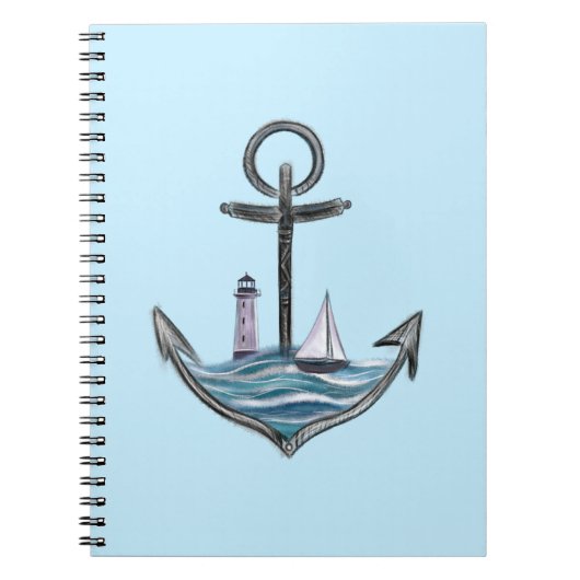 いかり&ライトハウス（バージョン1） ノートブック (正面)
